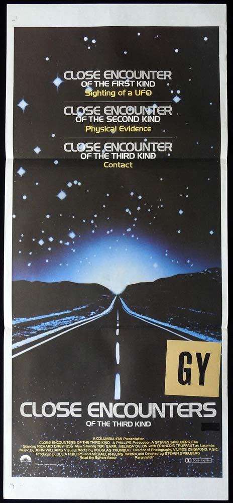 CLOSE ENCOUNTERS OR THE THIRD KIND Original Daybill Movie poster Steven Spielberg