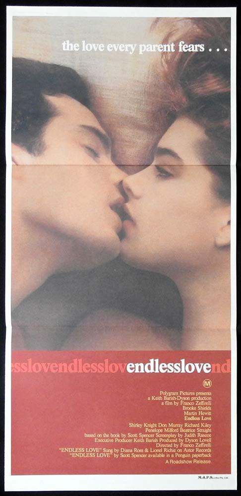 ENDLESS LOVE Original Daybill Movie Poster BROOKE SHIELDS Franco Zeffirelli