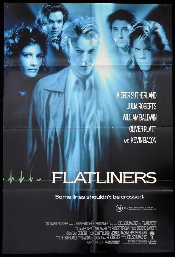 FLATLINERS Original One Sheet Movie Poster Kiefer Sutherland Julia Roberts