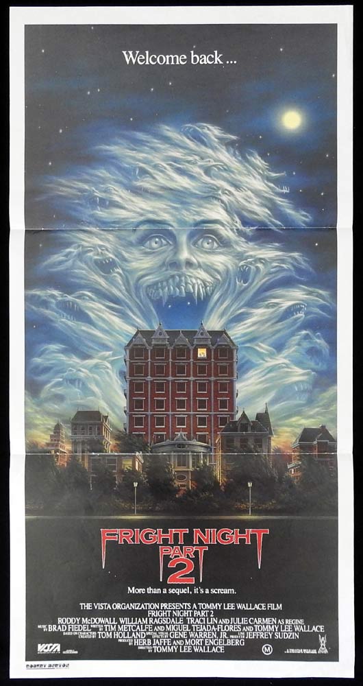 FRIGHT NIGHT PART 2 Original Daybill Movie poster Roddy McDowall William Ragsdale Horror