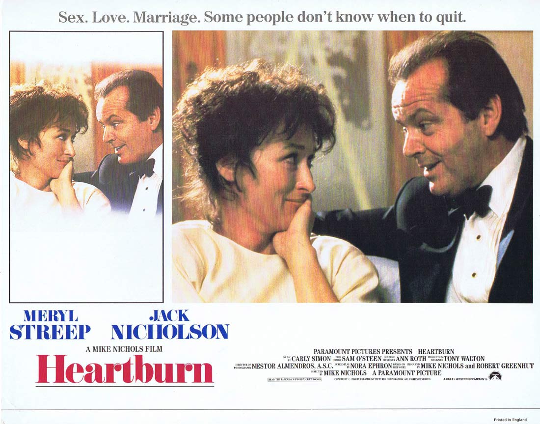 HEARTBURN Original Lobby card 1 Meryl Streep Jack Nicholson