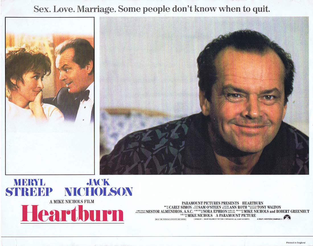 HEARTBURN Original Lobby card 5 Meryl Streep Jack Nicholson
