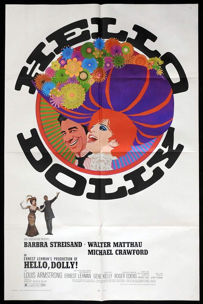 HELLO DOLLY Original One Sheet Movie Poster Barbra Streisand Walter Matthau