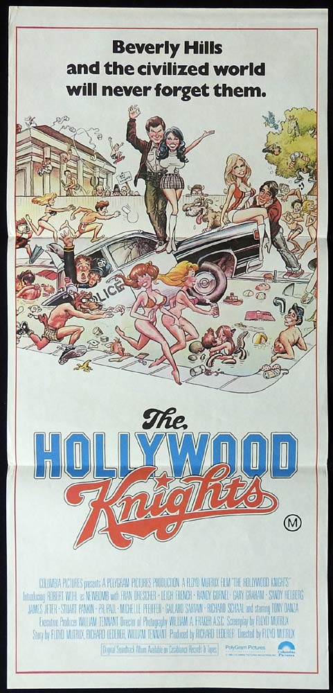 THE HOLLYWOOD KNIGHTS Original Daybill Movie poster Tony Danza Fran Drescher Michelle Pfeiffer
