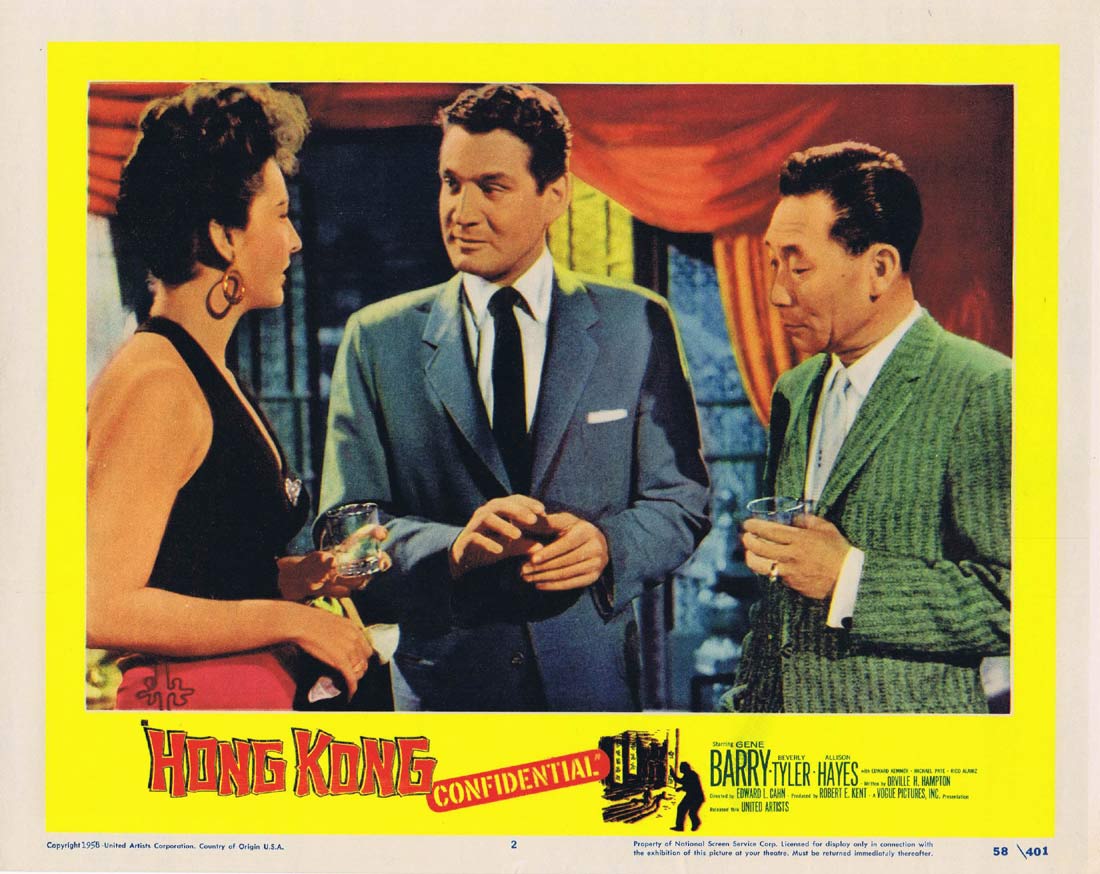 HONG KONG CONFIDENTIAL Original Lobby card 2 Gene Barry Film Noir