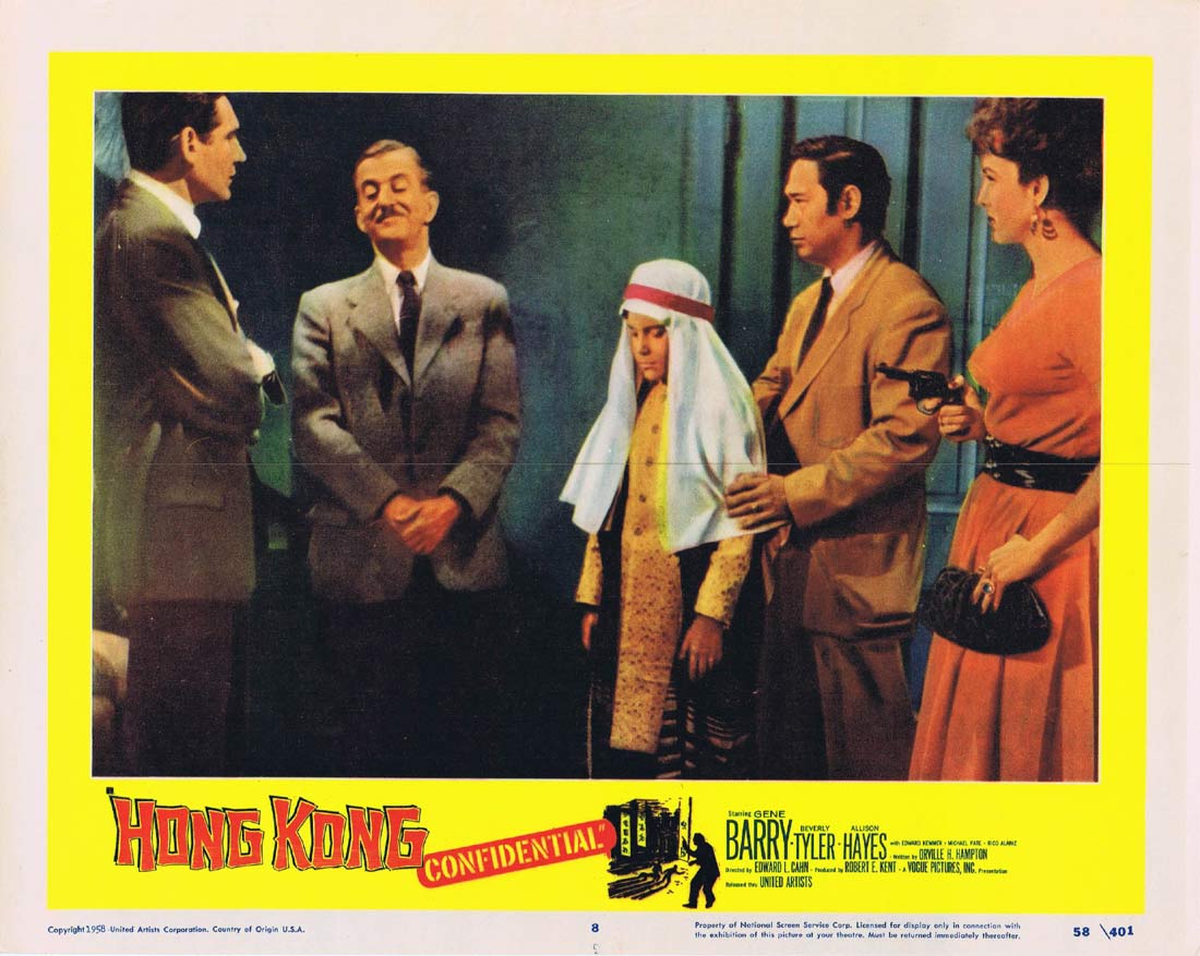 HONG KONG CONFIDENTIAL Original Lobby card 4 Gene Barry Film Noir