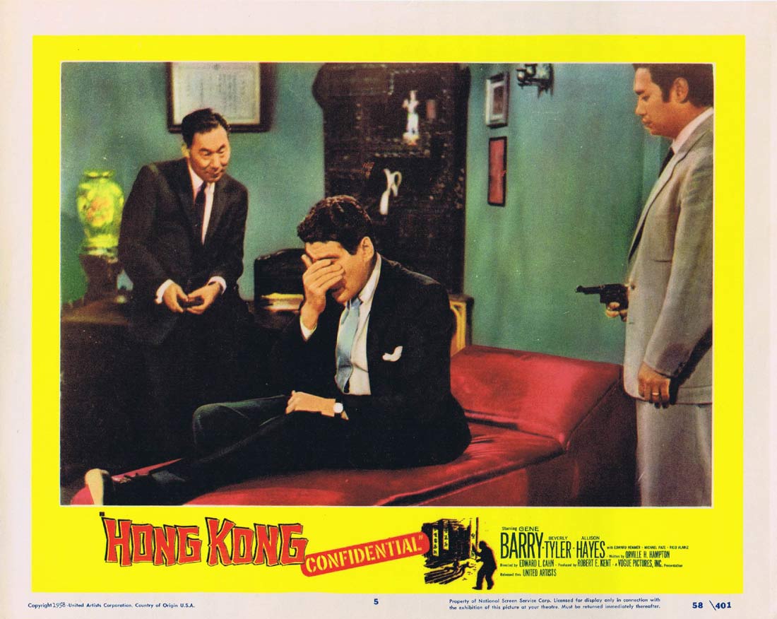 HONG KONG CONFIDENTIAL Original Lobby card 5 Gene Barry Film Noir