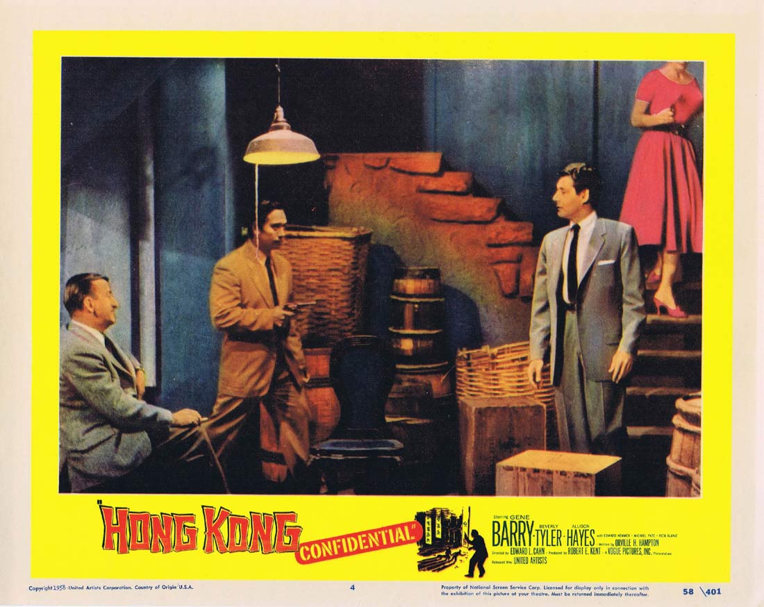 HONG KONG CONFIDENTIAL Original Lobby card 6 Gene Barry Film Noir
