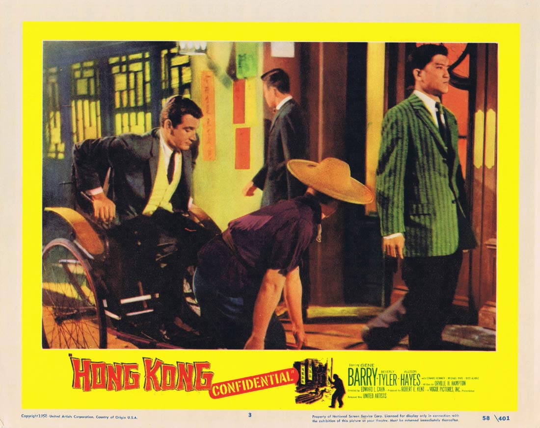 HONG KONG CONFIDENTIAL Original Lobby card 7 Gene Barry Film Noir