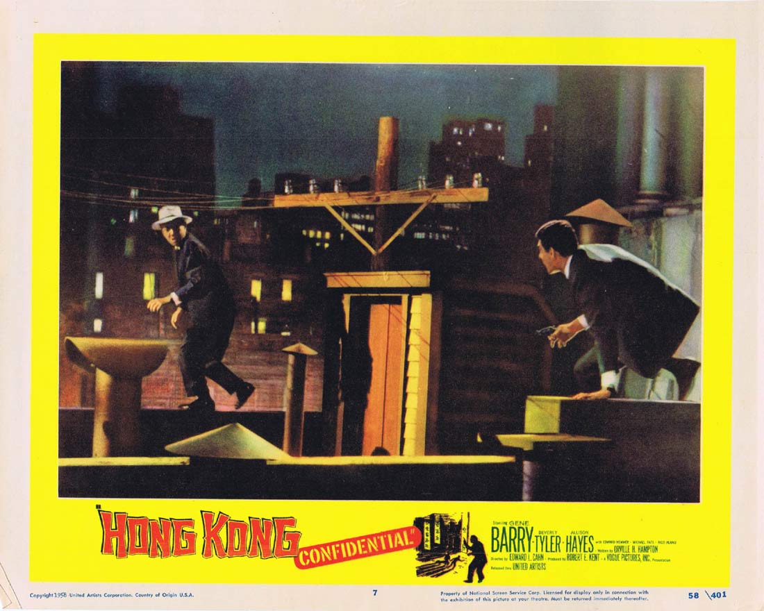 HONG KONG CONFIDENTIAL Original Lobby card 8 Gene Barry Film Noir