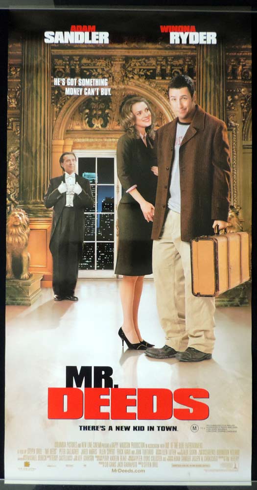 MR DEEDS Original Daybill Movie Poster Adam Sandler Winona Ryder