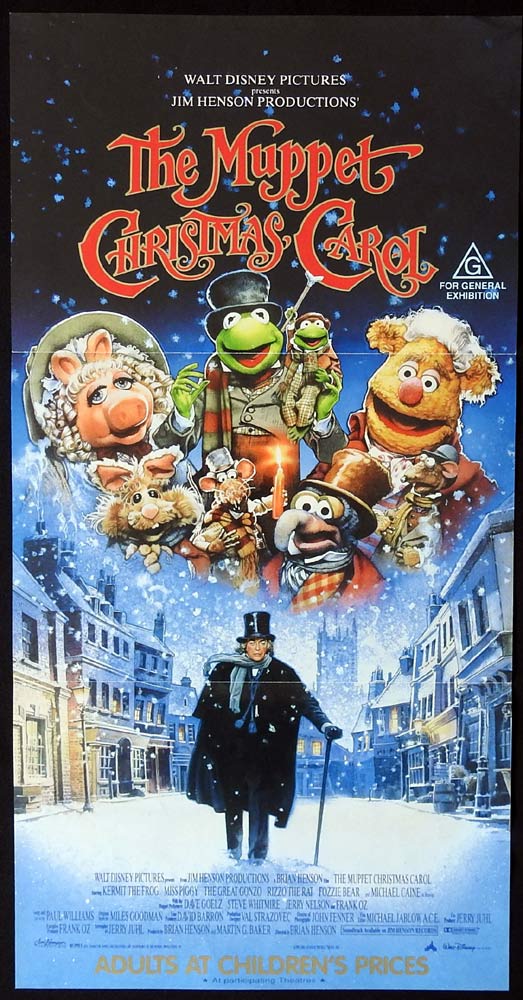 THE MUPPET CHRISTMAS CAROL Original Daybill Movie Poster Kermit the Frog Miss Piggy
