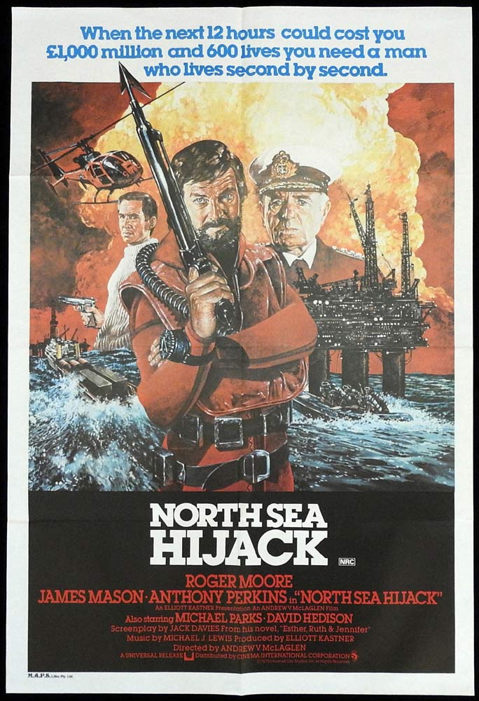 NORTH SEA HIJACK Original ONE SHEET Movie poster Roger Moore James Mason