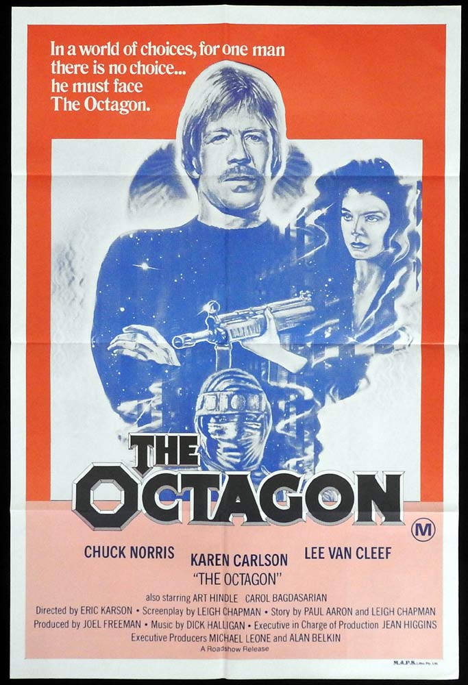 THE OCTOGON Original One Sheet Movie Poster Chuck Norris Martial Arts