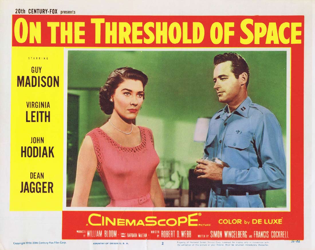 ON THE THRESHOLD OF SPACE Lobby Card 2 Guy Madison 1956 Sci Fi