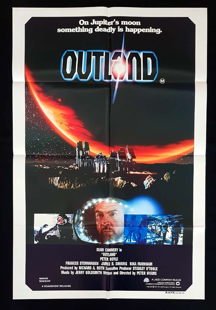 OUTLAND Original ONE SHEET Movie Poster Sean Connery SCI FI Peter Boyle