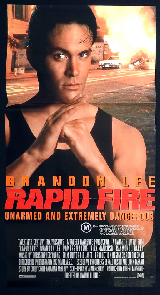 RAPID FIRE Original Daybill Movie Poster Brandon Lee Powers Boothe