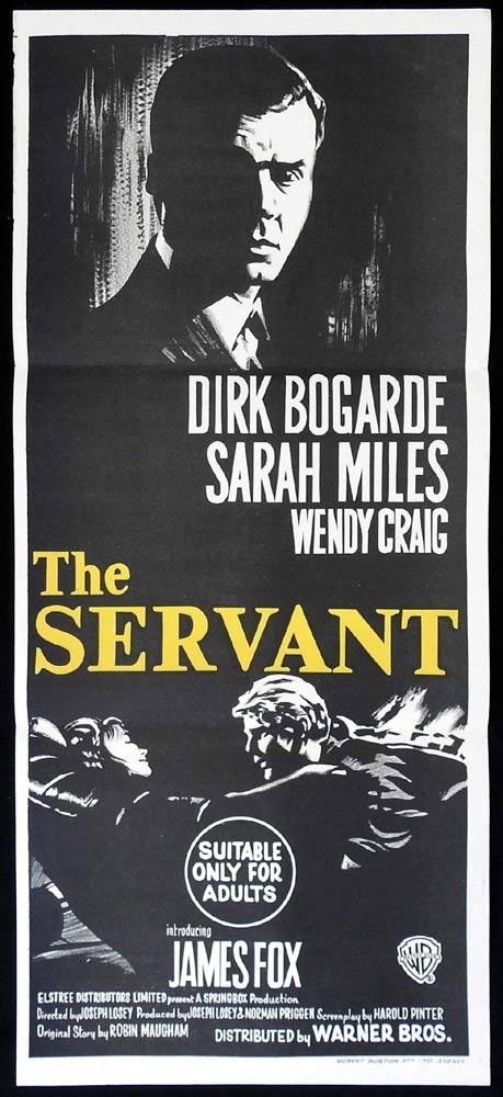 THE SERVANT Original Daybill Movie poster Dirk Bogarde Sarah Miles