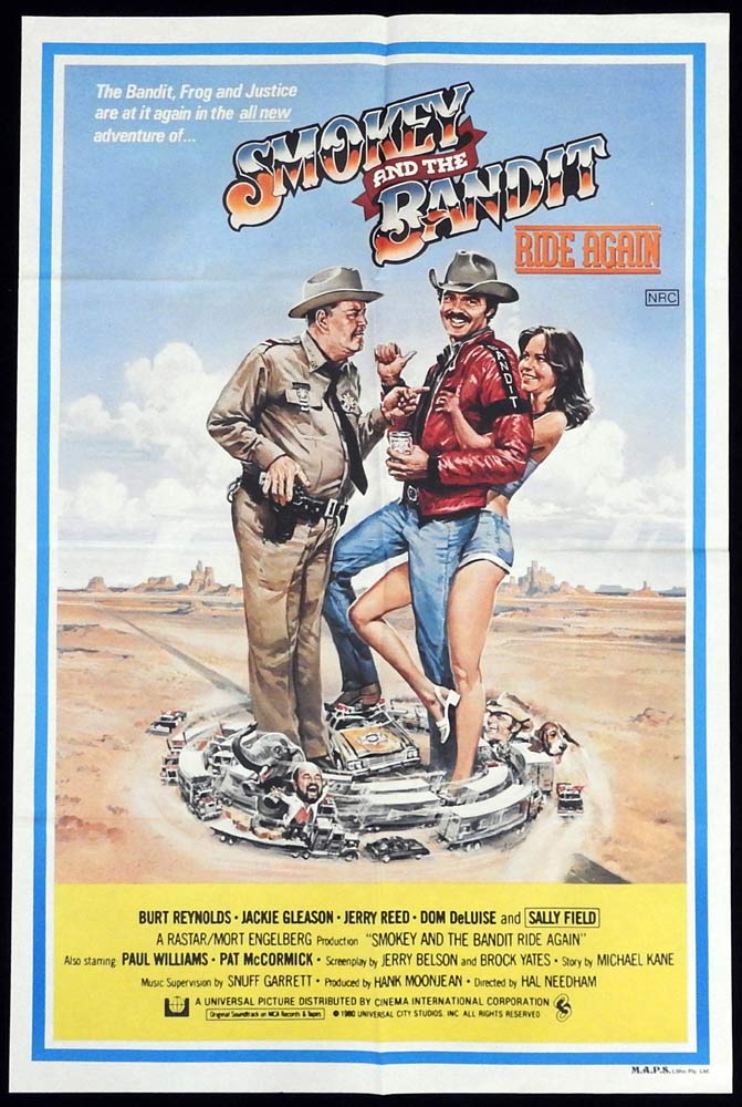 SMOKEY AND THE BANDIT RIDE AGAIN Original ONE SHEET Movie poster Burt Reynolds Jackie Gleason