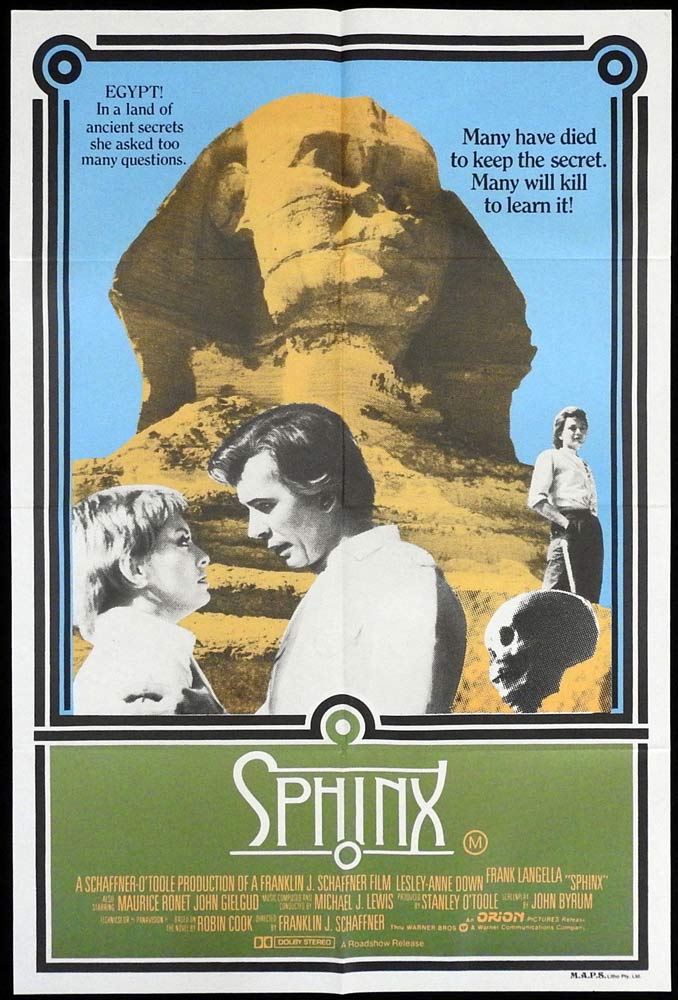 SPHINX Original ONE SHEET Movie poster Lesley-Anne Down Frank Langella