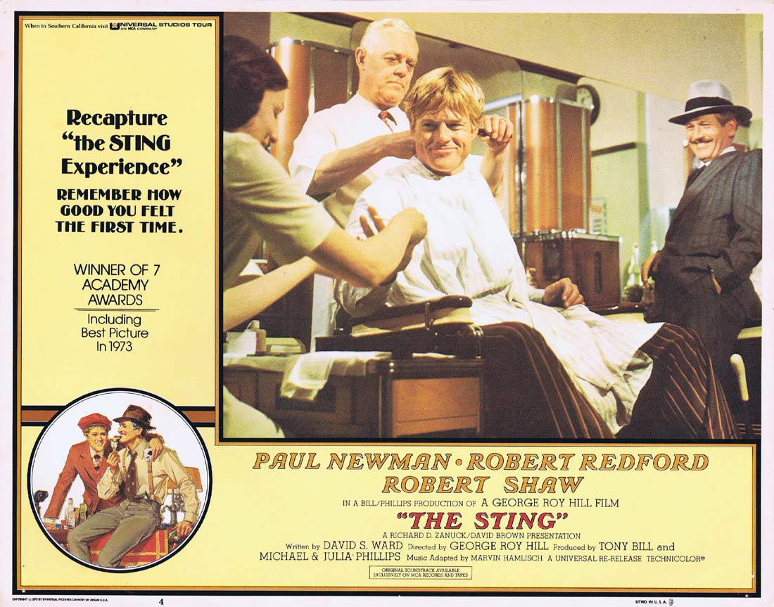 THE STING Original Lobby Card 4 Paul Newman Robert Redford