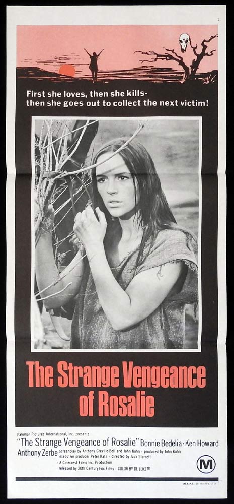 THE STRANGE VENGEANCE OF ROSALIE Original Daybill Movie poster Horror Bonnie Bedelia