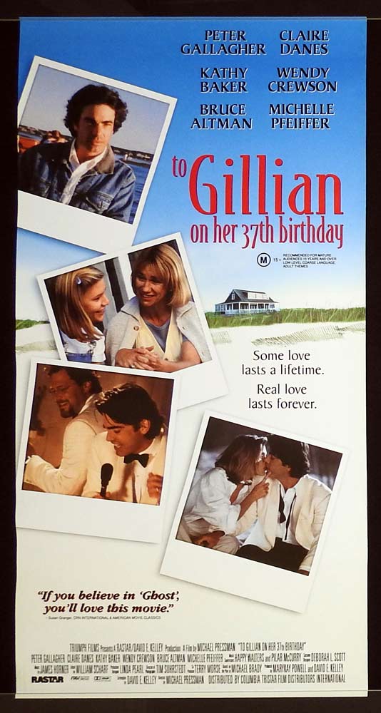 TO GILLIAN ON HER 37TH BIRTHDAY Original Daybill Movie Poster Peter Gallagher Claire Danes