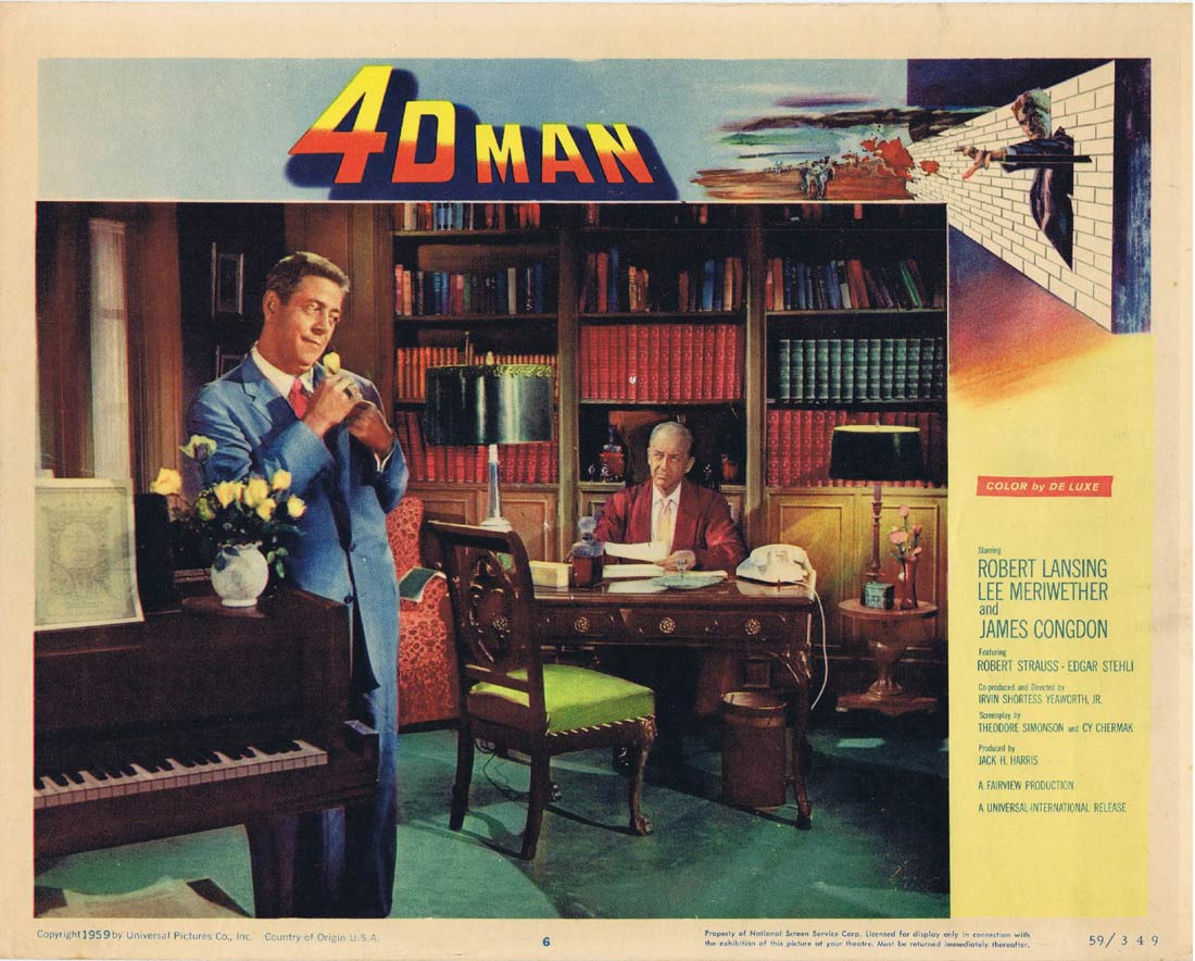 4D MAN Original Lobby card 6 1959 Robert Lansing SCI FI Invisible Man!