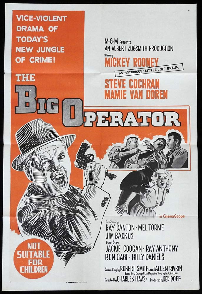 THE BIG OPERATOR Original One Sheet Movie Poster Mickey Rooney Mamie Van Doren