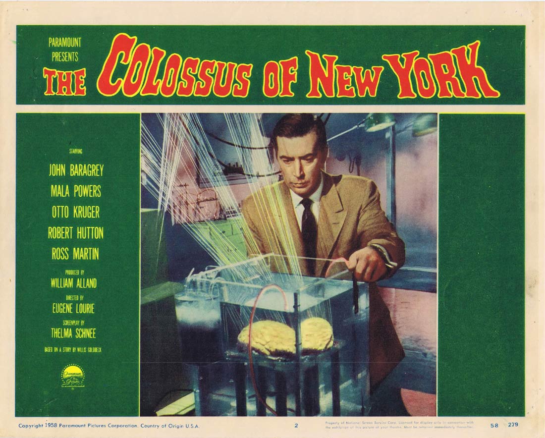 THE COLOSSUS OF NEW YORK Original Lobby Card 2 Otto Kruger 1958 Sci Fi