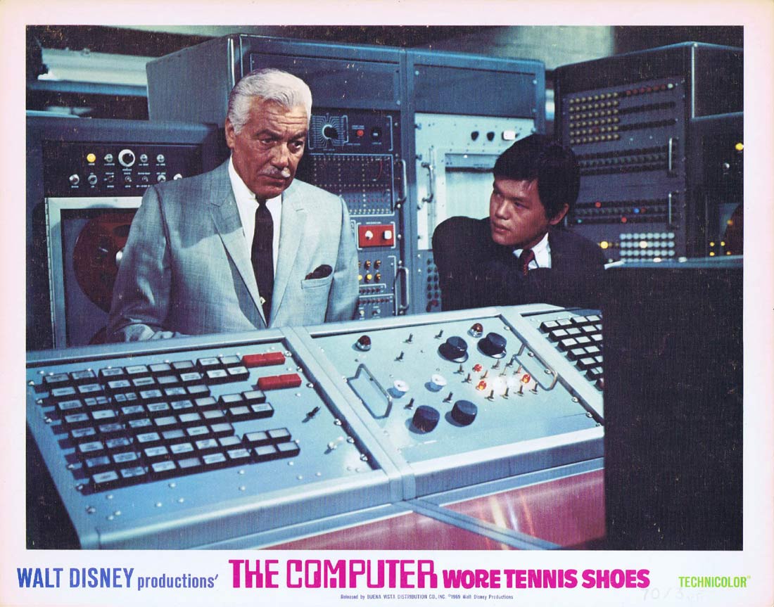 THE COMPUTER WORE TENNIS SHOES Original Lobby Card 2 Kurt Russell Cesar Romero Disney