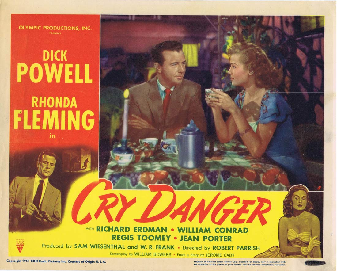 CRY DANGER Lobby card 5 1951 Dick Powell Rhonda Fleming RKO Film Noir