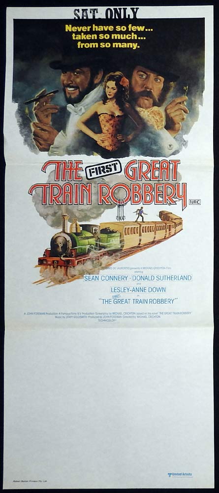 THE FIRST GREAT TRAIN ROBBERY Original Daybill Movie Poster Sean Connery Donald Sutherland