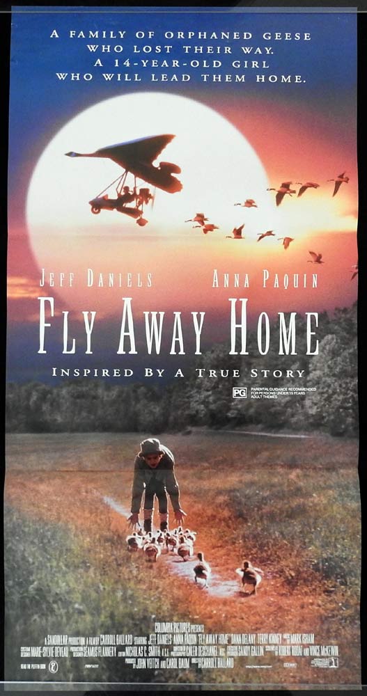 FLY AWAY HOME Original Daybill Movie Poster Anna Paquin Jeff Daniels Dana Delany