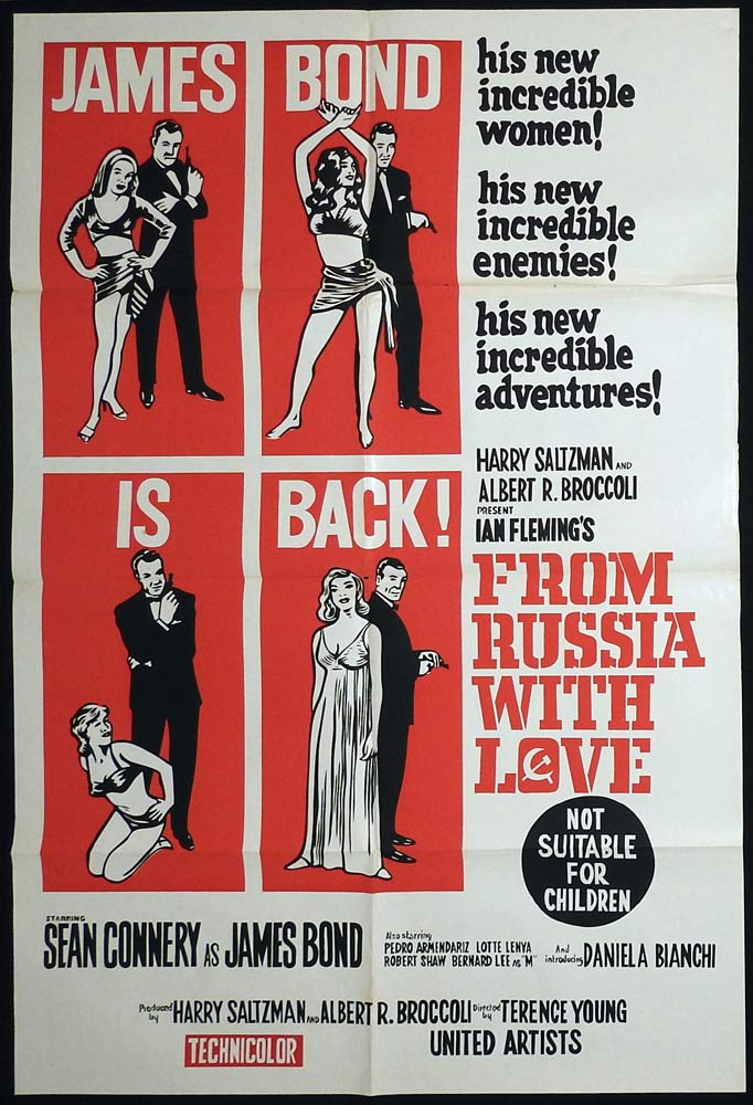 FROM RUSSIA WITH LOVE Australian One sheet Movie poster James Bond