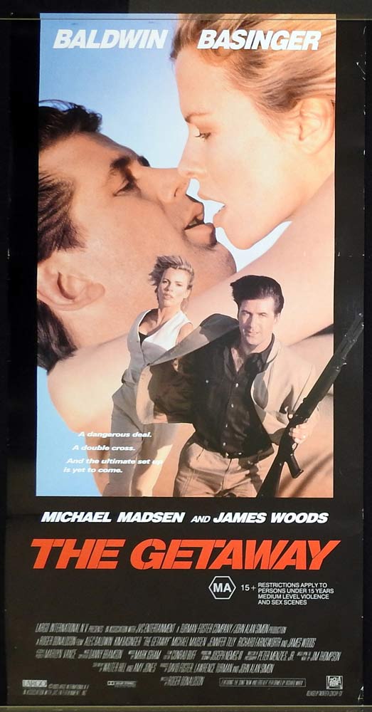 THE GETAWAY Original Daybill Movie Poster Alec Baldwin Kim Basinger