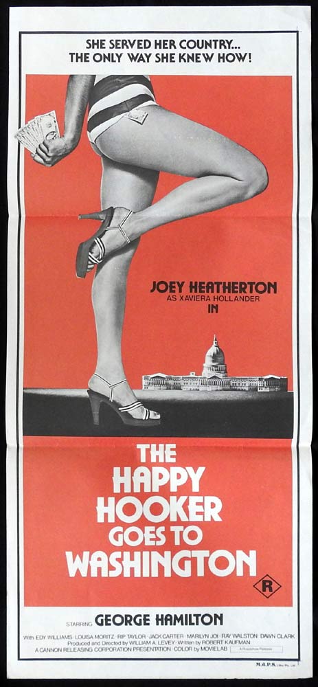 THE HAPPY HOOKER GOES TO WASHINGTON Original Daybill Movie Poster Joey Heatherton George Hamilton