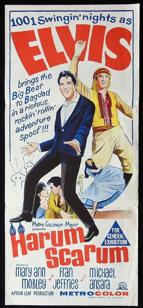 HARUM SCARUM Original Daybill Movie Poster ELVIS PRESLEY Mary Ann Mobley
