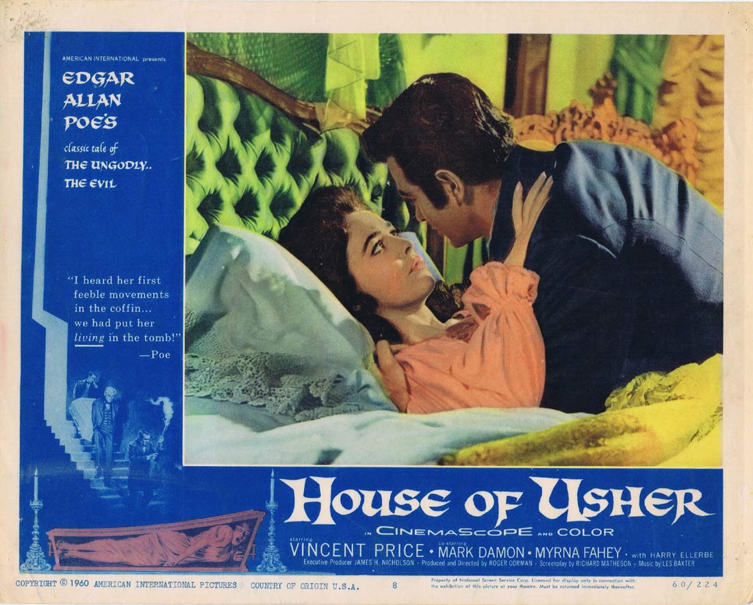 HOUSE OF USHER Original Lobby Card 5 1960 Horror Roger Corman Vincent Price