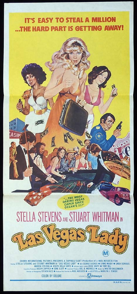 LAS VEGAS LADY Original Daybill Movie Poster Bo Hopkins Stella Stevens Stuart Whitman