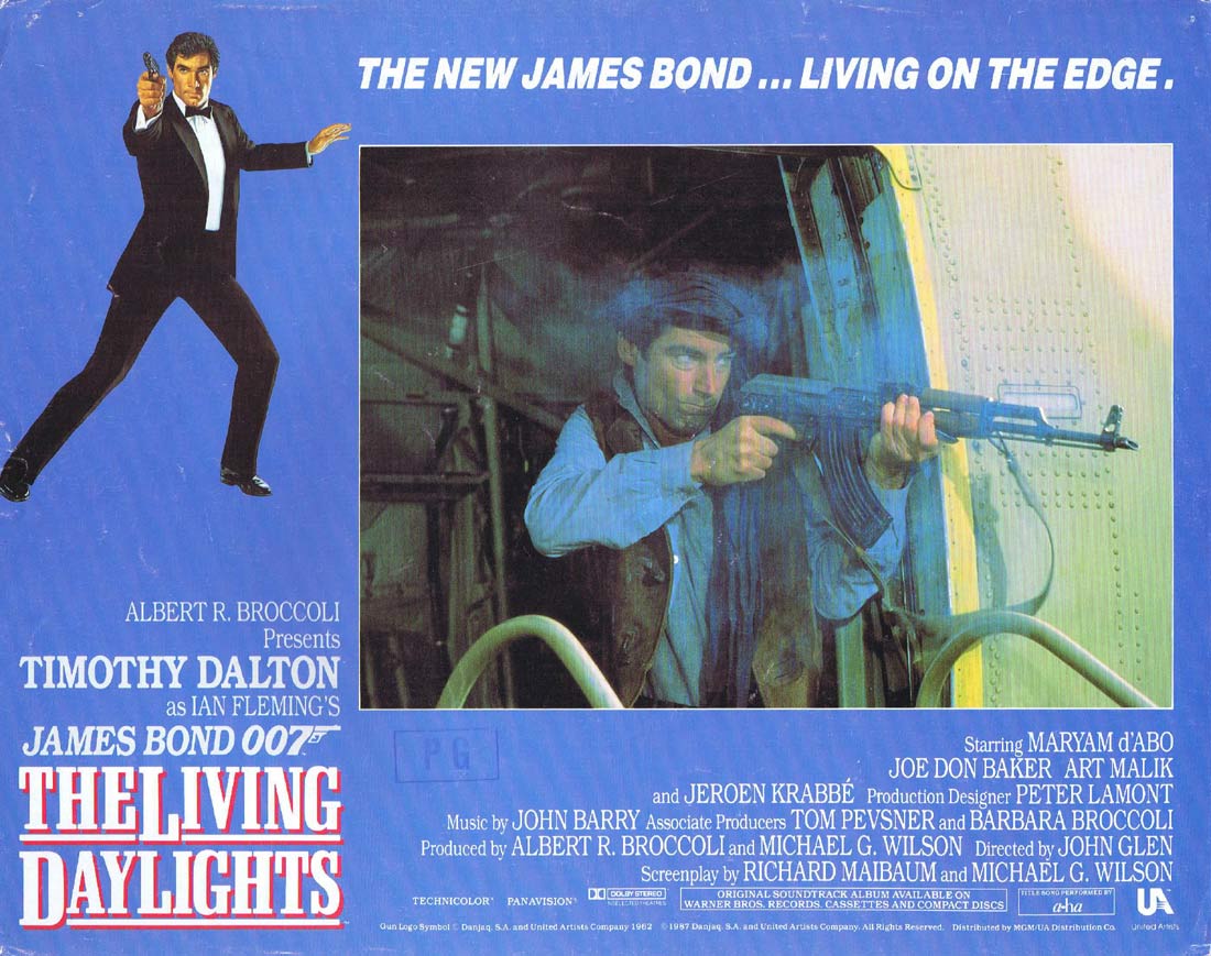 THE LIVING DAYLIGHTS Original US Lobby Card 2 Timothy Dalton James Bond