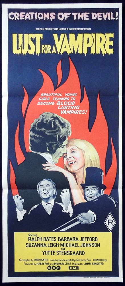 LUST FOR A VAMPIRE Original Daybill Movie poster Ralph Bates Hammer Horror