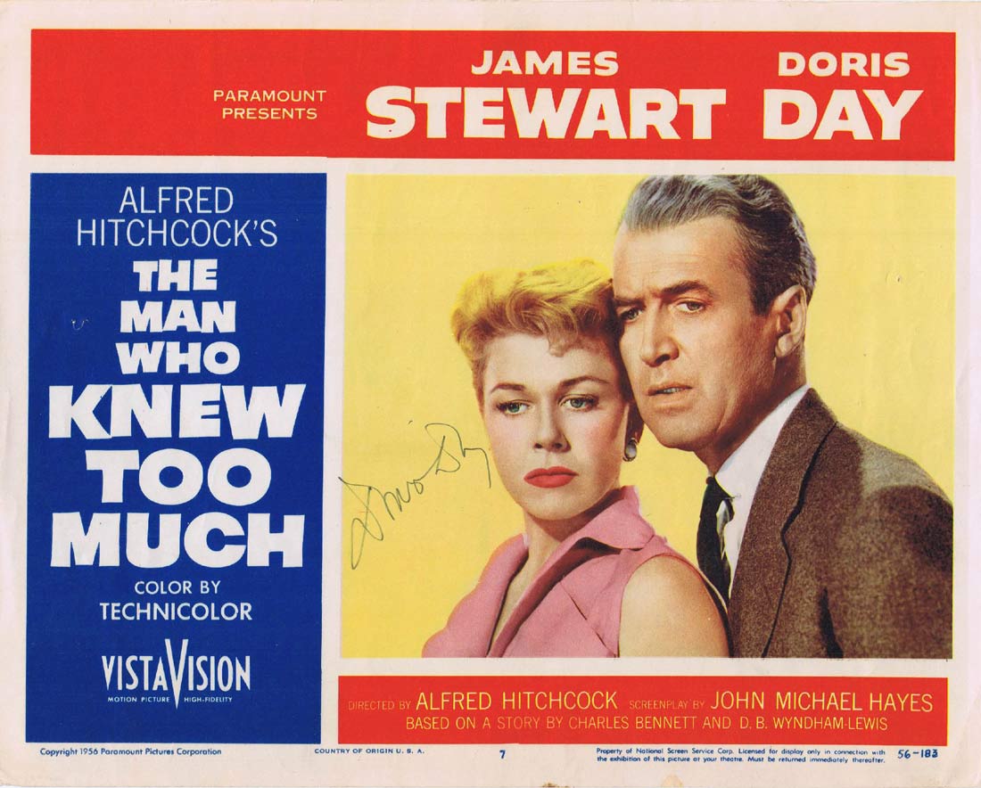THE MAN WHO KNEW TOO MUCH Original Lobby Card 7 Doris Day Autograph