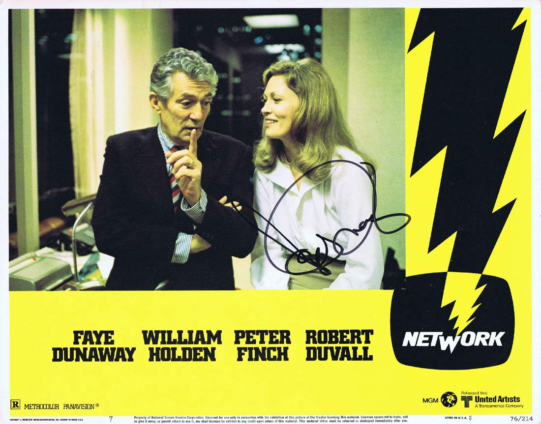 NETWORK Original Lobby Card 7 AUTOGRAPHED by Faye Dunaway