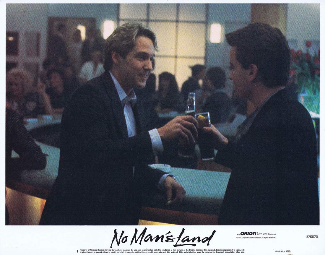 NO MAN’S LAND Original Lobby Card 1 Charlie Sheen Randy Quaid