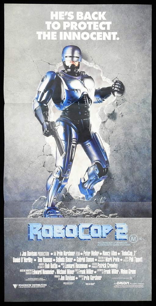 ROBOCOP 2 Original Daybill Movie poster Peter Weller Nancy Allen