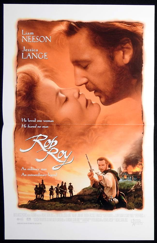 ROB ROY Original Daybill Movie poster Liam Neeson Jessica Lange