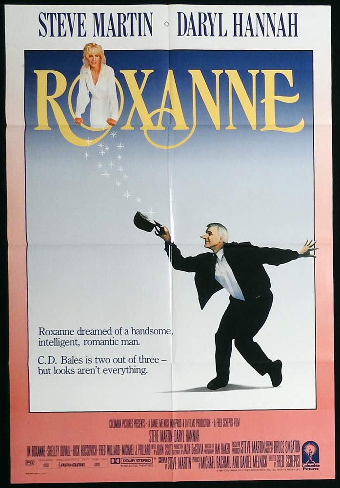 ROXANNE Original One Sheet Movie Poster Steve Martin Daryl Hannah