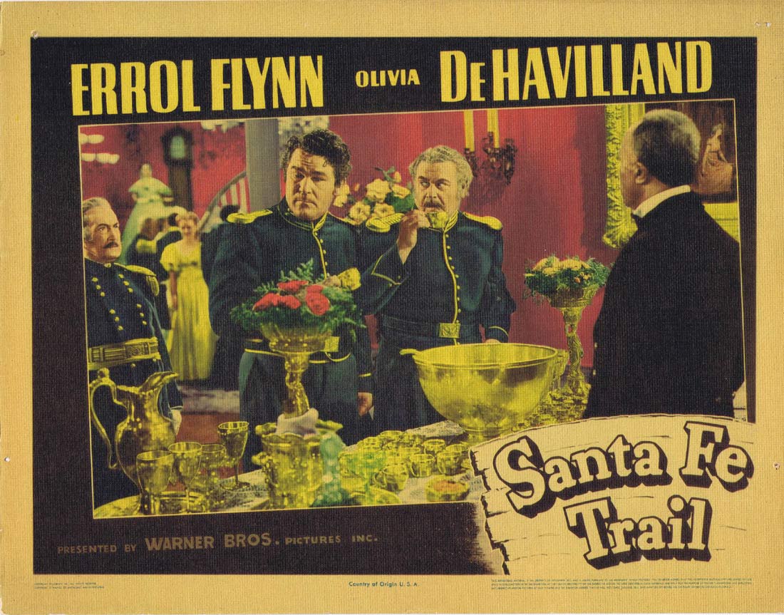 SANTA FE TRAIL Original Lobby Card 2 Errol Flynn Olivia de Havilland
