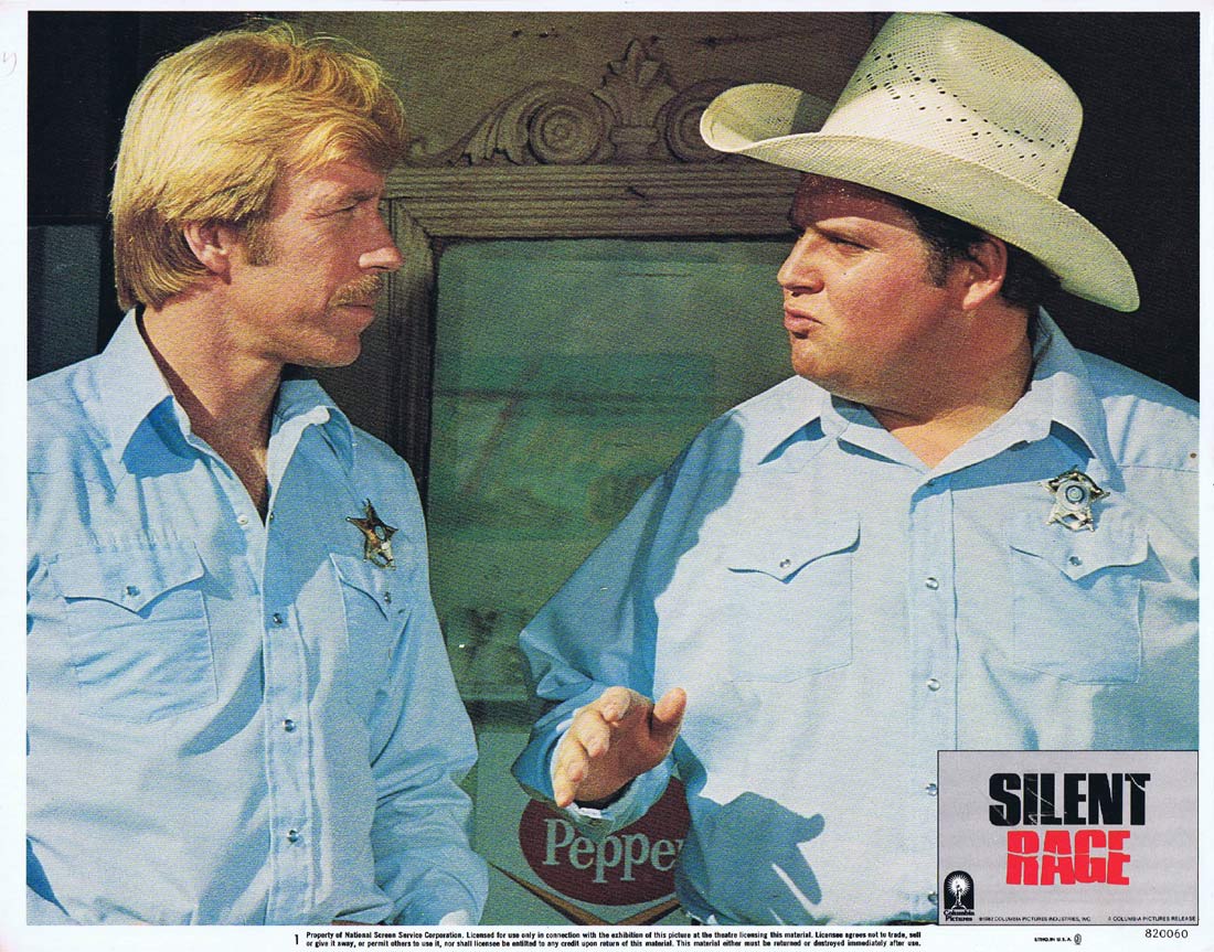 SILENT RAGE Original Lobby card 1 Chuck Norris Ron Silver